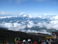 眼下に見える河口湖方面の写真